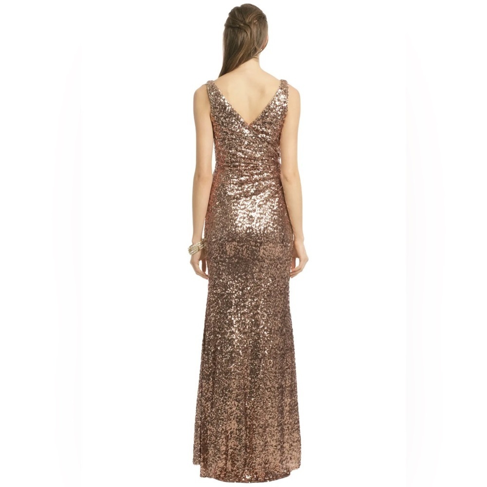 Badgley Mischka Beige and Gold Dress size 10 - Picture 2 of 16